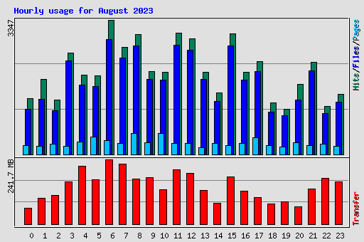 Hourly usage for August 2023