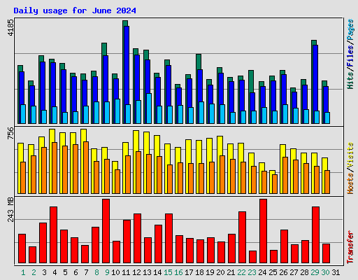 Daily usage for June 2024