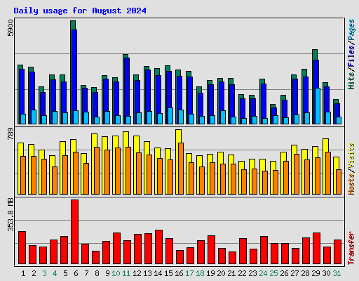 Daily usage for August 2024