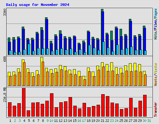 Daily usage for November 2024