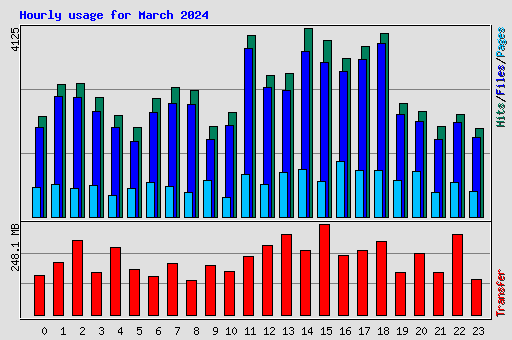 Hourly usage for March 2024