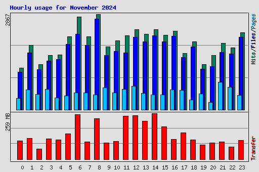 Hourly usage for November 2024